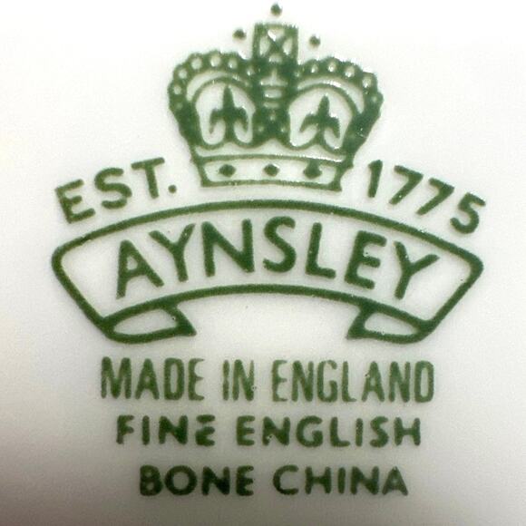 Aynsley Replacement Saucer(England) Bone China Mint Green & gold Pembroke trim - Picture 3 of 5